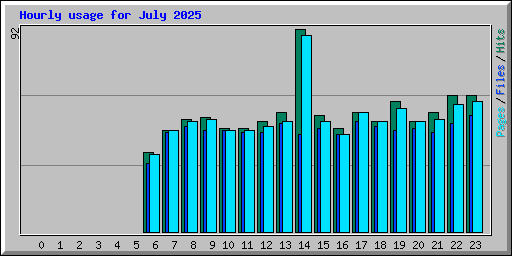 Hourly usage for July 2025