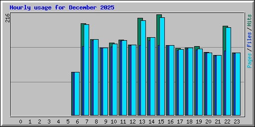 Hourly usage for December 2025